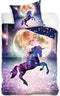 Unicorn Dekbedovertrek Eenpersoons 140 x 200 Cm Katoen Paars/wit