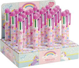 Unicorn Displ 20 Six Col Pens, 4+