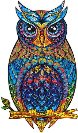 UNIDRAGON Houten Puzzel Voor Volwassenen Dier - Charmante Uil - 700 stukjes - Royal Size 35x60 cm