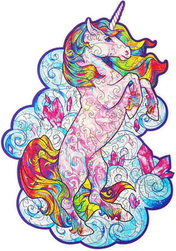 UNIDRAGON Houten Puzzel Voor Volwassenen Dier - Inspirerende Eenhoorn - 103 stukjes - Small 18x24 cm