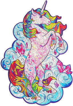 UNIDRAGON Houten Puzzel Voor Volwassenen Dier - Inspirerende Eenhoorn - 313 stukjes - King Size 31x41 cm
