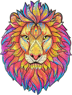 UNIDRAGON Houten Puzzel Voor Volwassenen Dier - Mysterieuze Leeuw - 192 stukjes - Medium 24x31 cm