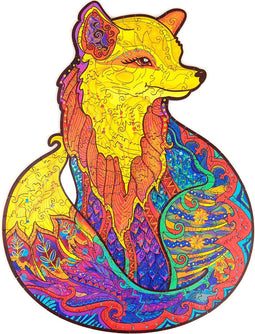 UNIDRAGON Houten Puzzel Voor Volwassenen Dier - Verleidelijke Vos - 195 stukjes - Medium 25x33 cm