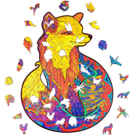 UNIDRAGON Houten Puzzel Voor Volwassenen Dier - Verleidelijke Vos - 333 stukjes - King Size 31x40 cm