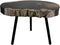 Unieke Bijzettafel – Natuurlijk en Stijlvol - Salontafel rond - ø41-43x30 - Naturel/zwart - Metaal - Kerstcadeau