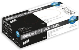Unigloves Black Pearl - Nitril handschoenen - Zwart - L / large - Disposable handschoenen - Zonder latex - Poedervrij - 100 stuks