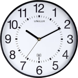Unilux Maxi Wave klok radio-controlled - zwart/wit - Ø 37,5 - rond