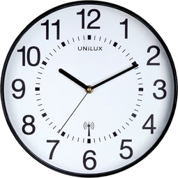 Unilux Wave klok radio-controlled - zwart/wit - Ø 30 - rond