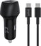 UNIQ Accessory 2.4A 36 Watt Dual port Snelle Autolader - met kabel - USB Type-C - Zwart