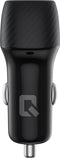 UNIQ Accessory 2.4A 36 Watt Dual port Snelle Autolader - met kabel - USB Type-C - Zwart