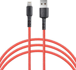 UNIQ Accessory Lightning USB Cable 100cm snellader dataoverdracht Nylon - Rood