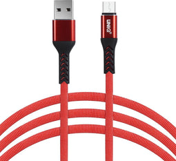 UNIQ Accessory Micro USB Kabel 100cm snellader dataoverdracht - Rood