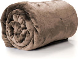 Unique Living fleece plaid 'Enzo' 130x180cm - Taupe