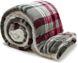 Unique Living | Larsson plaid 150x200cm grey/red