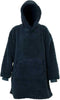 Unique Living Oversized Teddy Fleece Hoodie Dark Blue