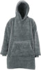 Unique Living Oversized Teddy Fleece Hoodie Dark Grey