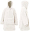Unique Living Oversized Teddy Fleece Hoodie Dove White