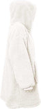 Unique Living Oversized Teddy Fleece Hoodie Dove White