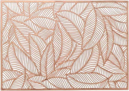Unique Living Placemat Nissa - 1x - brons bladmotief - 30 x 45 cm - tafeldecoratie