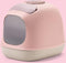 United Pets Minù Kattenbak met Kap, Design Kattentoilet, Gemaakt in Italië, met Schep en Filter, Lichtgrijs/ Roze