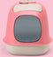 United Pets Minù Kattenbak met Kap, Design Kattentoilet, Gemaakt in Italië, met Schep en Filter, Lichtgrijs/ Roze