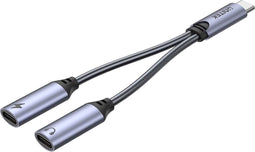 Unitek USB-C na 2 x port USB-C audio i 18W