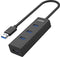 UNITEK Y-3089 interface hub USB 3.0 (3.1 Gen 1) Type-A 5000 Mbit/s Zwart