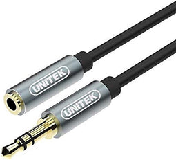 UNITEK Y-C932ABK - 3.5mm - Male - 3.5mm - Male - 1 m - Black - Grey