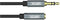 UNITEK Y-C932ABK - 3.5mm - Male - 3.5mm - Male - 1 m - Black - Grey
