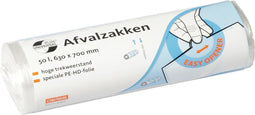 Universal Plus vuilniszak 10 micron, ft 63 x 70 cm, wit, rol van 50 stuks