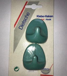 Universele handdoekhaken zelfklevend (setje van 2) blauw-groen