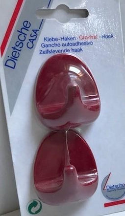 Universele handdoekhaken zelfklevend (setje van 2) rood