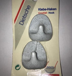 Universele handdoekhaken zelfklevend (setje van 2) wit gespikkeld