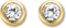 TI SENTO Dames Oorbellen - 925 zilver - Zirkonia met geel verguld - 7597ZY