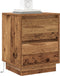 vidaXL - Nachttafels - met - LED-verlichting - 2 - stuks - Oud - Hout - 39x34,5x50 - cm