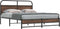 vidaXL - Bedframe - zonder - matras - bewerkt - hout - bruin - eikenkleur - 150x200 - cm