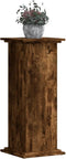 vidaXL - Plantenstandaard - 33x33x80 - cm - bewerkt - hout - gerookt - eikenkleurig