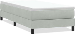 vidaXL - Boxspring - zonder - matras - fluweel - lichtgrijs - 100x220 - cm