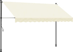 vidaXL - Luifel - uittrekbaar - 300x150 - cm - stof - en - staal - crèmekleurig
