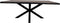 Rechthoekige eettafel - 200x100x77 - Zwart - Acaciahout/metaal - Live edge