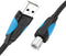 Vention - Printer Kabel USB 2.0 A Male naar USB B Male - 5 meter - zwart