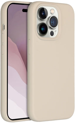 Accezz Liquid Silicone Backcover - iPhone 14 Pro - Schokabsorberend - Beige