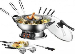 Unold 48746 Asia Fondue - Elektrische Fonduepan - 6 Fonduevorkjes - RVS