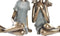 Decoratieve figuren DKD Home Decor 2 Rood Gouden Turkoois Hars Kinderen Modern (17 x 13 x 22 cm) (2 Stuks)