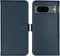 Selencia Google Pixel 8 - Echt Lederen Bookcase - 3 Pashouders - Blauw