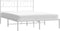 vidaXL - Bedframe - met - hoofdbord - metaal - wit - 160x200 - cm