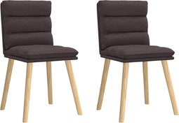 vidaXL - Eetkamerstoelen - 2 - st - stof - donkerbruin
