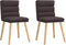 vidaXL - Eetkamerstoelen - 2 - st - stof - donkerbruin