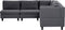 UNSTAD - 5-zitsbank modulair - Donkergrijs - Linkszijdig - Polyester