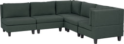 UNSTAD - 5-zitsbank modulair - Donkergroen - Linkszijdig - Polyester